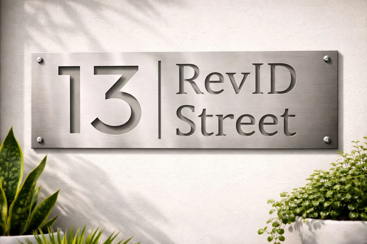 Custom Stainless Steel House Number Sign