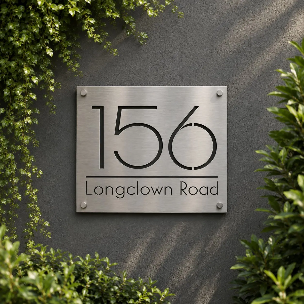 Minimalist Stainless Steel House Number Sign